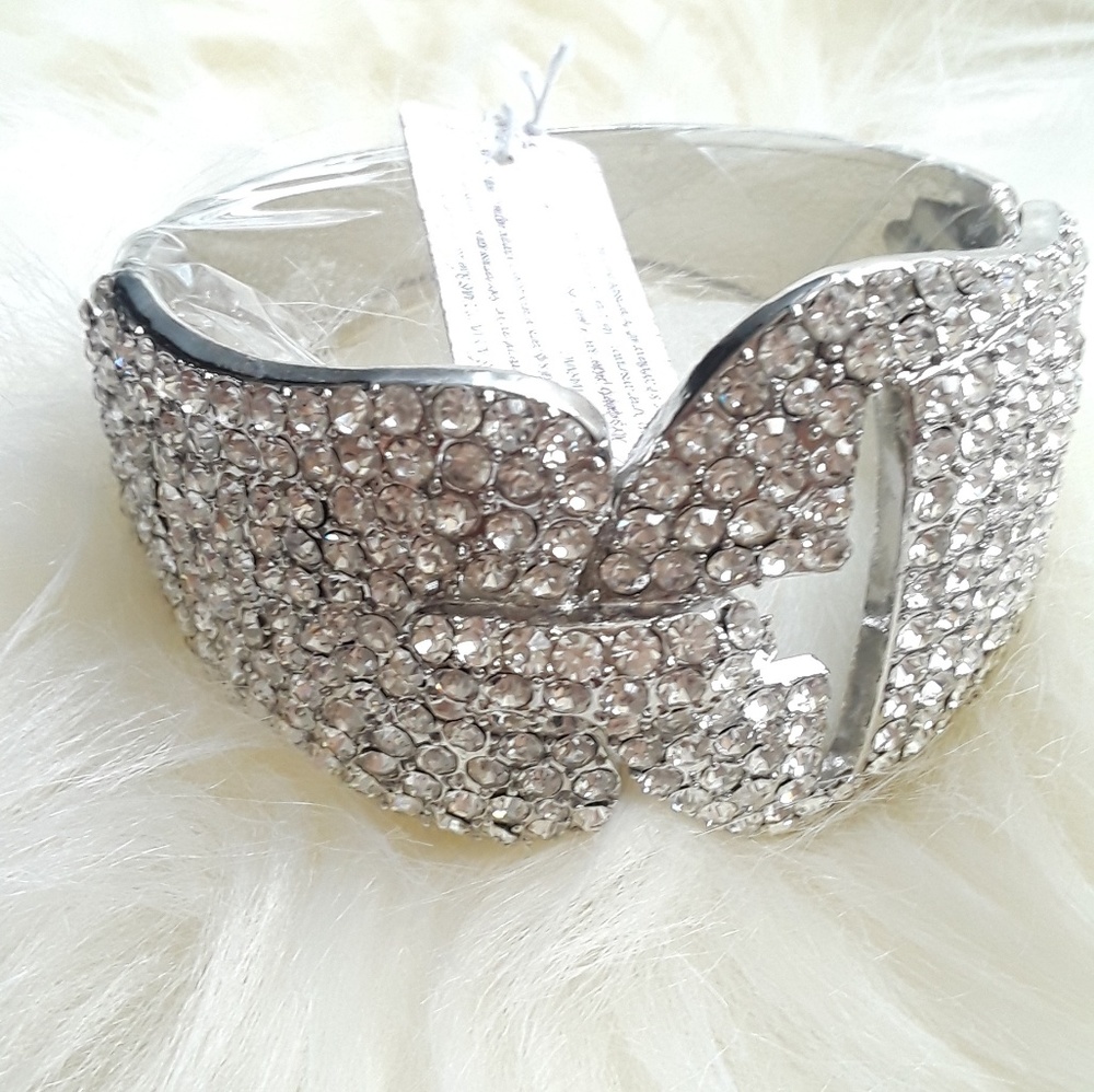 Rhinestone encrusted cuff bracelet new